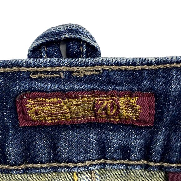 Sandia Jeans Mini Skirt Juniors 7 Blue Denim Stretch Embroidered Back Pockets - Picture 5 of 14